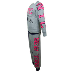 KIDS GIRLS TRACKSUIT NYC NEW YORK STYLISH JOG SUIT HOODIE BOTTOM JACKET JOGGERS
