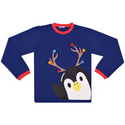 Kids Girls Boys Christmas Pyjamas Children PJs 2 Piece Penguin Set Lounge Suit - A2Z 4 Kids