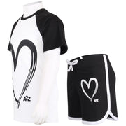 A2Z 4 Kids Girls T-shirt Top Shorts Set Summer Outfits Raglan Style 2 Piece Sets