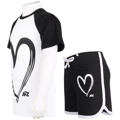 A2Z 4 Kids Girls T-shirt Top Shorts Set Summer Outfits Raglan Style 2 Piece Sets