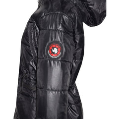 Kids Girls Jackets Puffer Hooded Detachable Faux Fur Wet Look Padded Long Coats