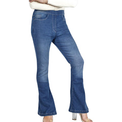 Womens Denim Jeans Comfort Stretch Flared Bell Bottom Fashion Pants For Ladies