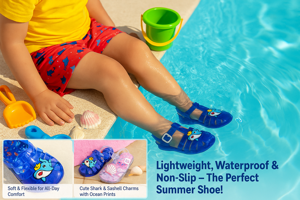 A2Z 4 Kids Girls Boys Jelly Sandals Summer Beach Pool Shoes Non-Slip PVC Sandal