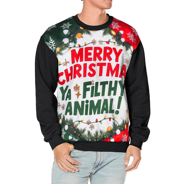 A2Z Mens Women Merry Christmas Ya Filthy Animal Jumper Hoodies Xmas Sweatshirts