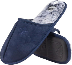 Mens Memory Foam Mule Slippers Quilted Puffa Fleece Lined Slip-On House Shoes