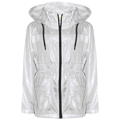 A2Z 4 Kids Unisex Raincoat Jackets White Windbreaker Waterproof Parka Shower Resistant Hooded Raincoat Childrens Girls Boys Age 5 6 7 8 9 10 11 12 13 Years