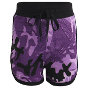 A2Z 4 Kids Girls Shorts Set 100% Cotton Contrast Taped Trendy Fashion Summer Camouflage Purple T Shirt Top and Hot Short Pants Outfit Set New Age 5 6 7 8 9 10 11 12 13 Years