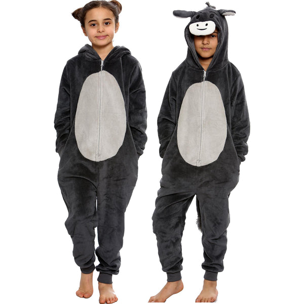 Kids Fleece A2Z Onesie One Piece Jumpsuit Donkey Costume Xmas Gift Boys Girls