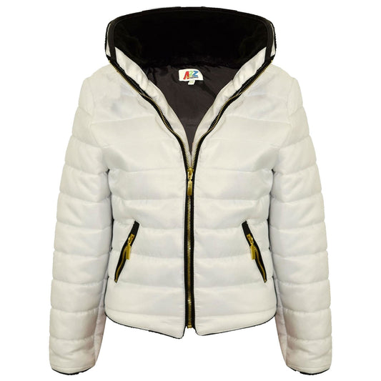 A2Z 4 Kids Girls Jacket Kids Stylish Padded Silver Puffer Bubble Fur Collar Quilted Warm Thick Coat Jackets Age 3 4 5 6 7 8 9 10 11 12 13 Years