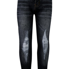 Kids Boys Stretchy Jeans Knee Ripped Denim Skinny Bikers Pants Slim Trouser 5-13