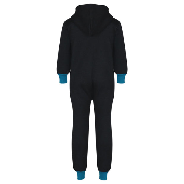 A2Z 4 Kids Girls Boys Blue Contrast Fleece Onesie All In One Jumsuit Playsuit Nightwear New Age 2 3 4 5 6 7 8 9 10 11 12._13 Years