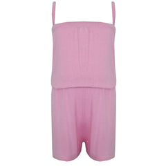 Kids Girls Plain Color Playsuit Trendy Summer All In One Jumpsuit New Age 5-13 Y