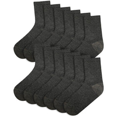 Kids Boys Girls Back to School Cotton Rich Plain Ankle School Socks Pack 6