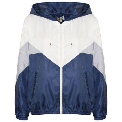 A2Z 4 Kids Windbreaker Navy Waterproof Raincoat Jackets Contrast Panels Shower Resistant Lightweight Hooded Coat Girls Boys Age 5-13 Years - A2Z 4 Kids
