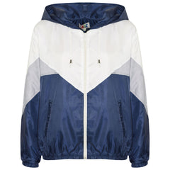 A2Z 4 Kids Windbreaker Navy Waterproof Raincoat Jackets Contrast Panels Shower Resistant Lightweight Hooded Coat Girls Boys Age 5-13 Years - A2Z 4 Kids