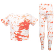 A2Z 4 Kids Girls Crop Top & Legging Orange Tie Dye Print Trendy Fashion Summer Outfit Clothing Sets New Age 5 6 7 8 9 10 11 12 13 Years