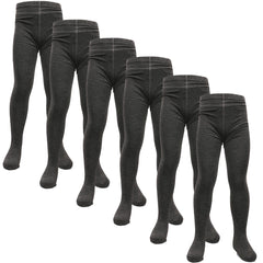 Kids Girls Cotton Rich Uniform School Tights Pack Of 6 Warm Thick Schoolwear