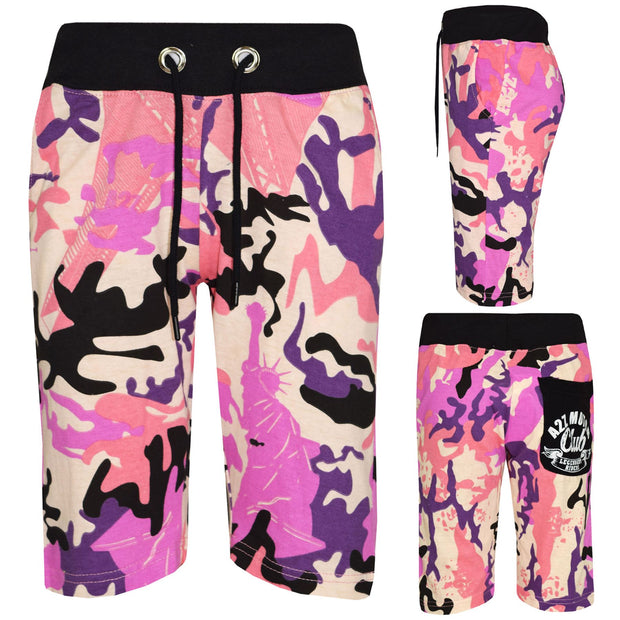 A2Z 4 Kids Shorts Kids Girls Boys Camouflage Print Cotton Chino Baby Pink Shorts Casual Knee Length Half Pant For Unisex Age 5-13 Years