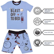 Kids Girls Blast Off To Bed Print Pyjamas Set