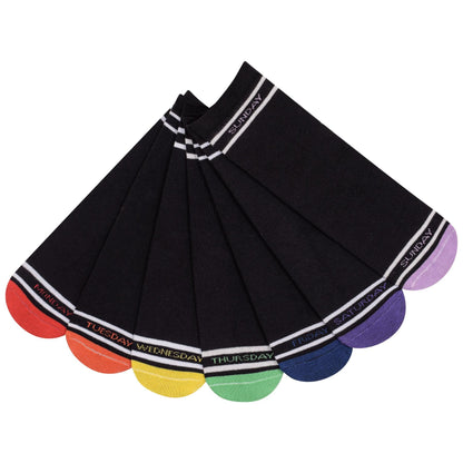 Boys Girls 7 Days Week Socks Cotton Rich Plain Ankle Colourful Heal Toes Socks