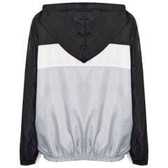 Kids Boys Girls Windbreaker Contrast Block Hooded Jackets Rain Mac Raincoat 5-13
