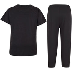 A2Z 4 Kids Girls Boys Raglan Sleeves Plain Pyjamas 2 Piece Short Sleeves Set