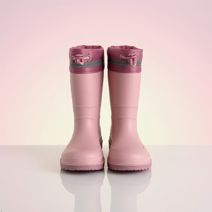 Kids Waterproof Wellington  PVC Rain Wellies Adjustable Warm Lined Non Slip Sole