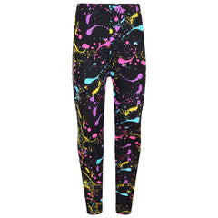 Kids Girls Long Sleeves Black Love Print T Shirt & Splash Legging Outfit Set