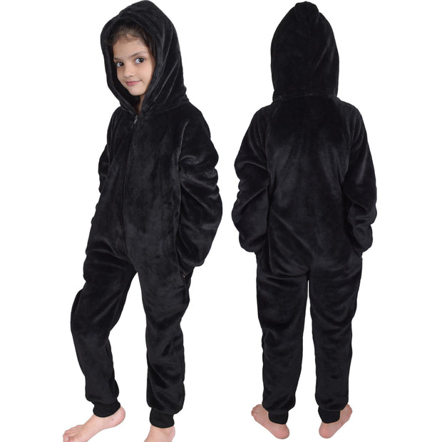 A2Z 4 Kids Girls Boys Plain Fleece Hooded Onesie Soft Comfortable for Children