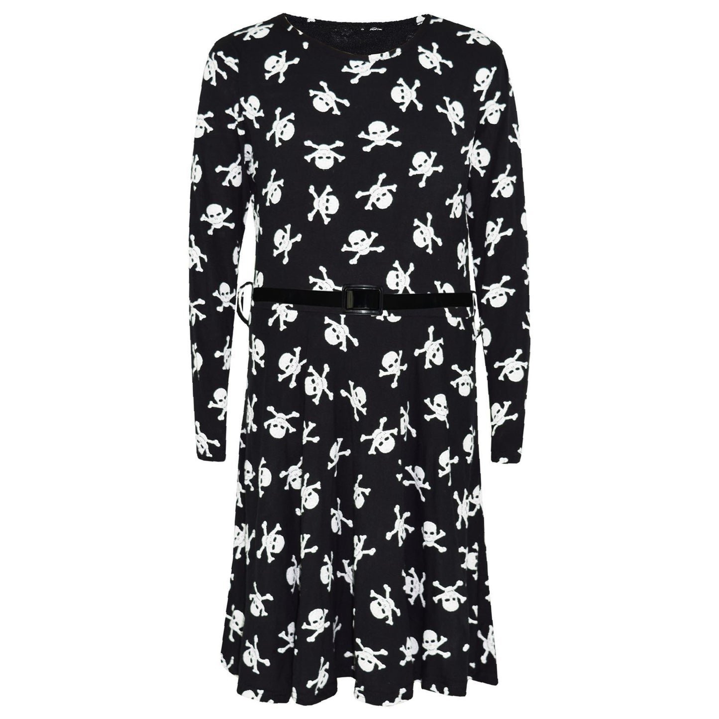 Kids Girls Skull Print Crop Top Legging Skater Dress Halloween Costume 7-13 Year