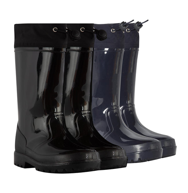 Kids Girls Boys Wellies Wellington Twin Tread Rainboot Non Slip Waterproof Shoes