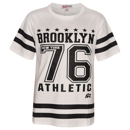 Girls Top Kids Designer's Brooklyn 76 Athletic T Shirt Top & Legging Set 7-13 Yr