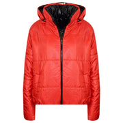 Girls Jackets Kids Reversible Cropped Hooded Padded Puffer Jacket Coat 5-13 Year