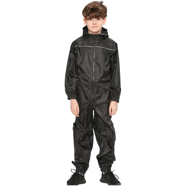 Girls Boys Raincoat Kids Puddle Suit Rainwear Waterproof Hooded Rainsuit 2-13 Yr