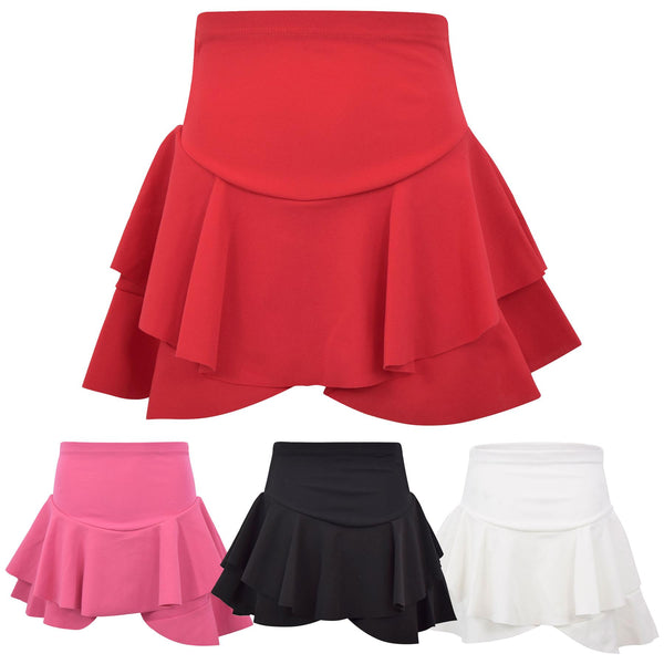 A2Z 4 Kids Girls High Waisted Ruffle Mini Skirt Double Layered Short Party Dress