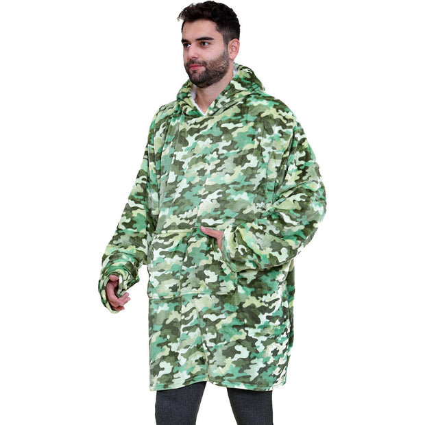 A2Z Unisex Mens Ladies Oversized Kangaroo Pocket Hooded Animal Wearable Blanket