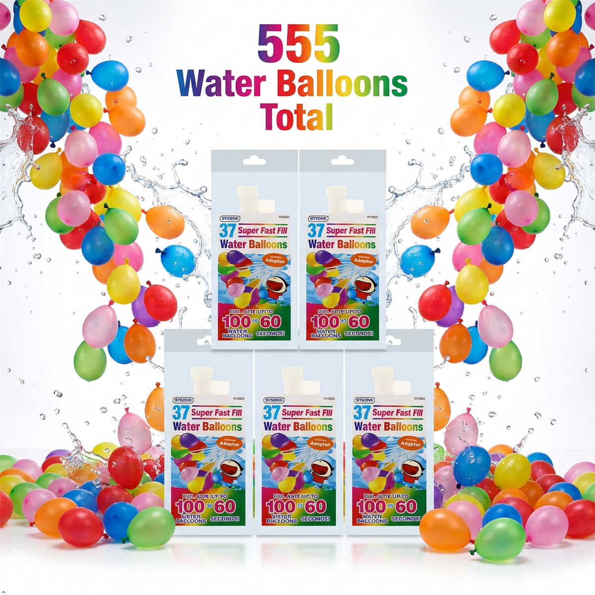 A2Z Super Fast Fill Water Balloons with Tap Adaptor 37, 111 and 555 PCS