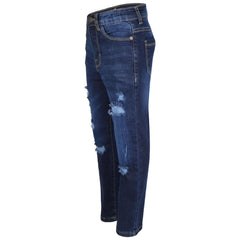 Kids Boys Relaxed Straight Fit Boot Cut Ripped Jeans for Teens Cotton Jeans 5-13