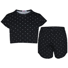A2Z 4 Kids Girls Crop & Shorts Polka Dot Trendy Fashion Outfit Age 5-13 Years