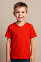 A2Z 4 Kids Basic T-Shirt Back to School Short Sleeve V Style Crew Neck Casual Fit Fashion 100% Cotton For Children Girls Boys Age 2-13 Years
