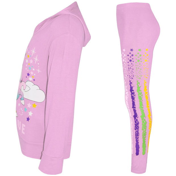 A2Z 4 Kids Girls Dabbing Unicorn Unique Tracksuit Kids Designer's Rainbow Floss Hooded Baby Pink Top & Legging Lounge Wear New Age 7 8 9 10 11 12 13 Years