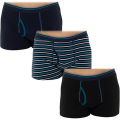 Mens Keyhole Trunks Shorts Underwear Pack Of 3 Knickers Elasticated Waistband