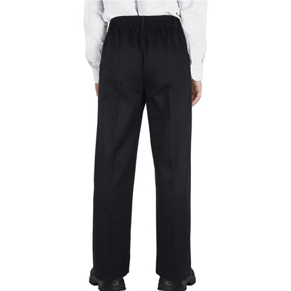 Kids Boys Pants Plain School Uniform Pull Up Regular Fit Elasticated Trouser