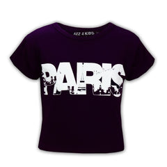 Kids Girls " I LOVE PARIS " Print Fashion Crop Top Trendy T Shirt Age 7-13 Years