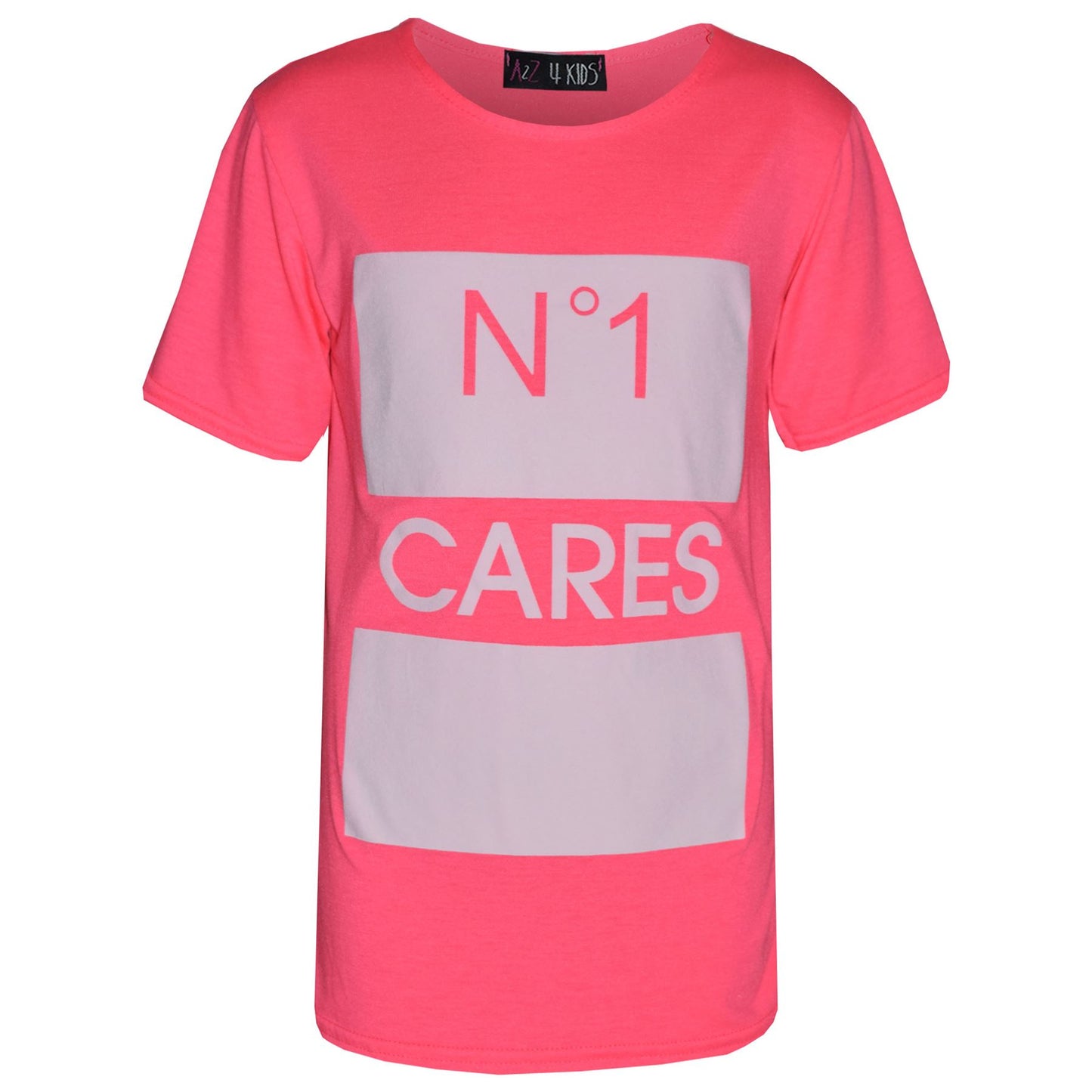 Girls Top Kids Designer's No 1 Cares Print Fashion T Shirt Tops Age 7-13 Years