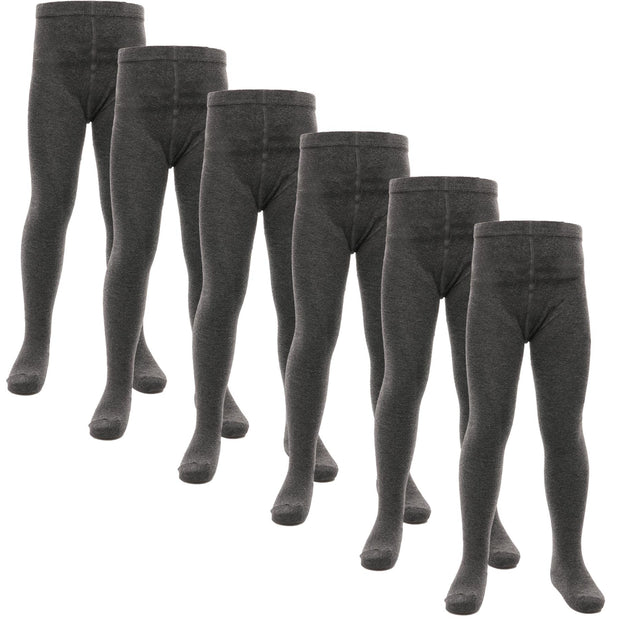 Kids Girls Cotton Rich Uniform School Tights Pack Of 6 Warm Thick Schoolwear - A2Z 4 Kids