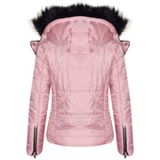 A2Z 4 Kids Quilted Puffer Coat Padded Puffer Jacket Baby Pink Faux Fur Collar Detachable Hood New Winter Fashion For Girls Age 3-4, 5-6, 7-8, 9-10, 11-12 & 13 Years