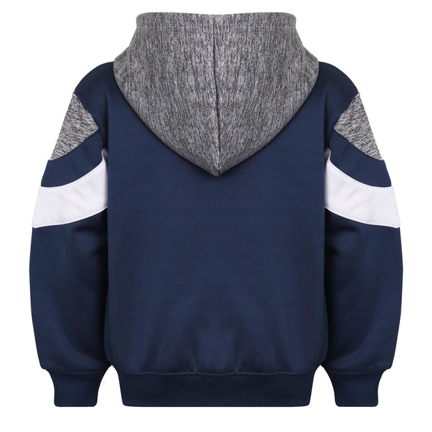 A2Z 4 Kids Girls Boys Unisex Tracksuit Designer's Contrast Panelled Fleece Navy Hooded Zip Up Hoodie & Trouser Gym Wear Jogging Suit Joggers Age 5 6 7 8 9 10 11 12 13 Years