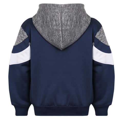 A2Z 4 Kids Girls Boys Unisex Tracksuit Designer's Contrast Panelled Fleece Navy Hooded Zip Up Hoodie & Trouser Gym Wear Jogging Suit Joggers Age 5 6 7 8 9 10 11 12 13 Years