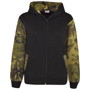 Boys Girls Jackets Kids Fleece Camouflage Hooded Hoodie Zipped Top Jacket 7-13 Y